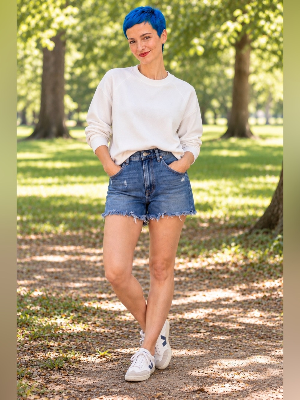 PAIGE Margot Denim Shorts Size 25 High Rise Distressed Raw Hem
